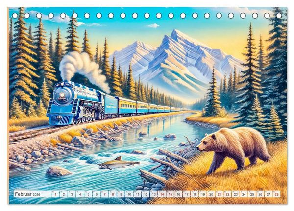 Produktbild: Faszination Eisenbahn - Lokomotiven und Landschaften der Welt (Tischkalender 2026 DIN A5 quer), CALVENDO Monatskalender