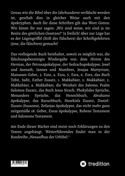 Produktbild: 2.Aufl. Apokryphen - Schriften au&szlig;erhalb der Bibel.