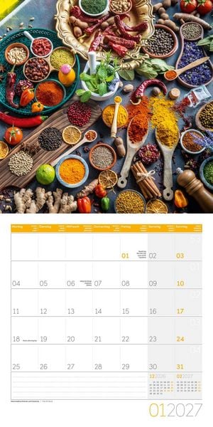 Produktbild: Food Kalender 2027 - 30x30 - Art12