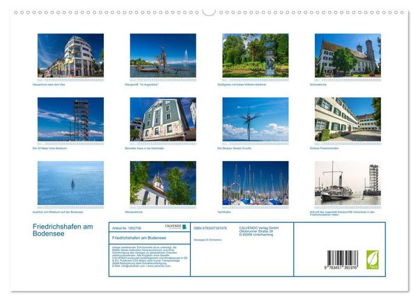 Produktbild: Friedrichshafen am Bodensee (hochwertiger Premium Wandkalender 2026 DIN A2 quer), Kunstdruck in Hochglanz