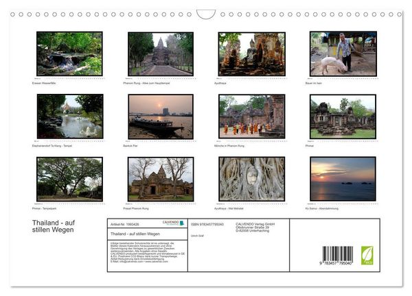Produktbild: Thailand - auf stillen Wegen (Wandkalender 2026 DIN A3 quer), CALVENDO Monatskalender
