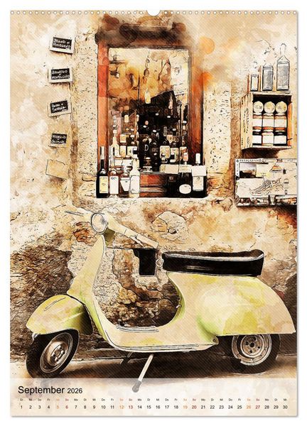 Produktbild: Motorroller - Vespa Galerie (hochwertiger Premium Wandkalender 2026 DIN A2 hoch), Kunstdruck in Hochglanz
