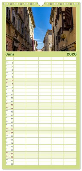 Produktbild: Familienplaner 2026 - Istrien, der Flair des S&uuml;dens mit 5 Spalten (Wandkalender, 21 x 45 cm) CALVENDO