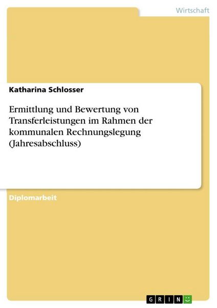 Produktbild: Ermittlung und Bewertung von Transferleistungen im Rahmen der kommunalen Rechnungslegung (Jahresabschluss)