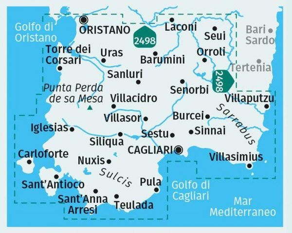 Produktbild: KOMPASS Wanderkarten-Set 2499 Sardinien S&uuml;d / Sardegna Sud (4 Karten) 1:50.000