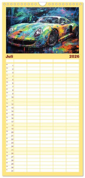 Produktbild: Familienplaner 2026 - Neon Speed mit 5 Spalten (Wandkalender, 21 x 45 cm) CALVENDO