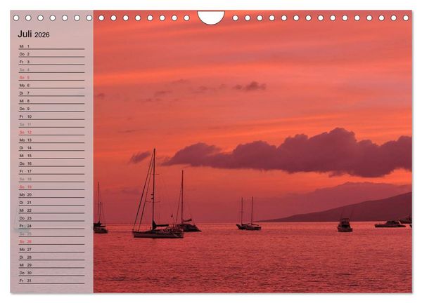 Produktbild: Land of Aloha - Hawaii Monatsplaner (Wandkalender 2026 DIN A4 quer), CALVENDO Monatskalender