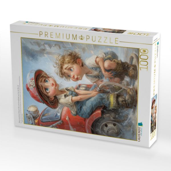 Produktbild: CALVENDO Puzzle Mama macht den Schlauch klar und ich wei&szlig; jetzt, wer hier der Boss ist | 1000 Teile Lege-Gr&ouml;&szlig;e 64x48cm Foto-Puzzle f&uuml;r gl&uuml;ckliche Stun