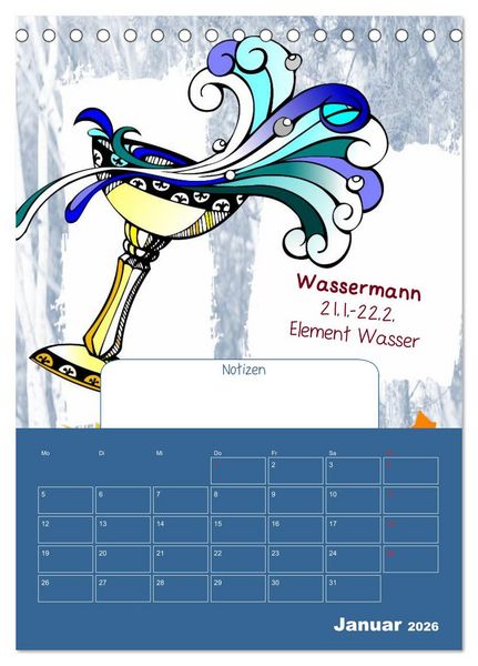 Produktbild: Sternzeichen &bull; Geburtstagskalender / Planer (Tischkalender 2026 DIN A5 hoch), CALVENDO Monatskalender