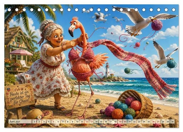 Produktbild: Die strickende Oma (Tischkalender 2027 DIN A5 quer), CALVENDO Monatskalender