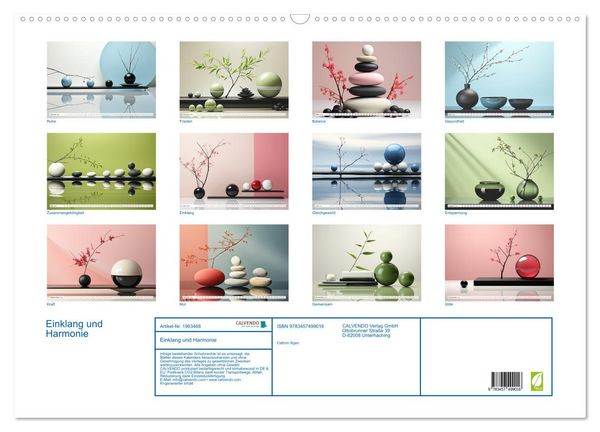 Produktbild: Einklang und Harmonie (Wandkalender 2026 DIN A2 quer), CALVENDO Monatskalender