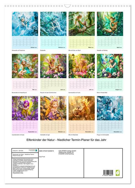 Produktbild: Elfenkinder der Natur - Niedlicher Termin-Planer f&uuml;r das Jahr (Wandkalender 2026 DIN A2 hoch), CALVENDO Monatskalender