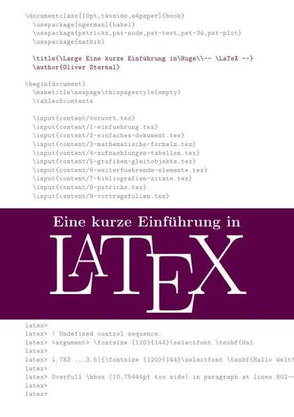 Eine kurze Einführung in LaTeX, Taschenbuch von Oliver Sternal, Epubli, 9783741883811