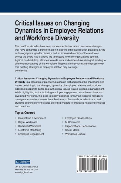Produktbild: Critical Issues on Changing Dynamics in Employee Relations and Workforce Diversity