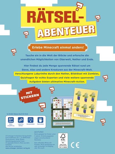 Produktbild: R&auml;tsel-Abenteuer f&uuml;r Minecraft-Fans ab 6 Jahren