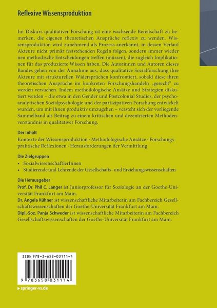 Produktbild: Reflexive Wissensproduktion
