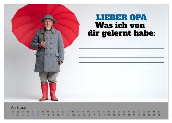 Produktbild: Kalender f&uuml;r Opa - Was ich dir sagen will (Tischkalender 2026 DIN A5 quer), CALVENDO Monatskalender