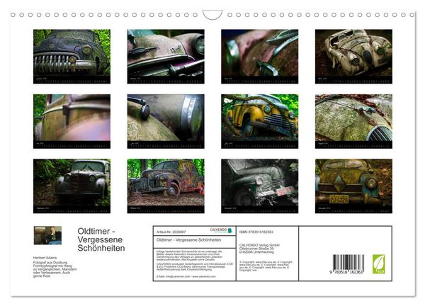 Produktbild: Oldtimer - Vergessene Sch&ouml;nheiten (Wandkalender 2026 DIN A3 quer), CALVENDO Monatskalender