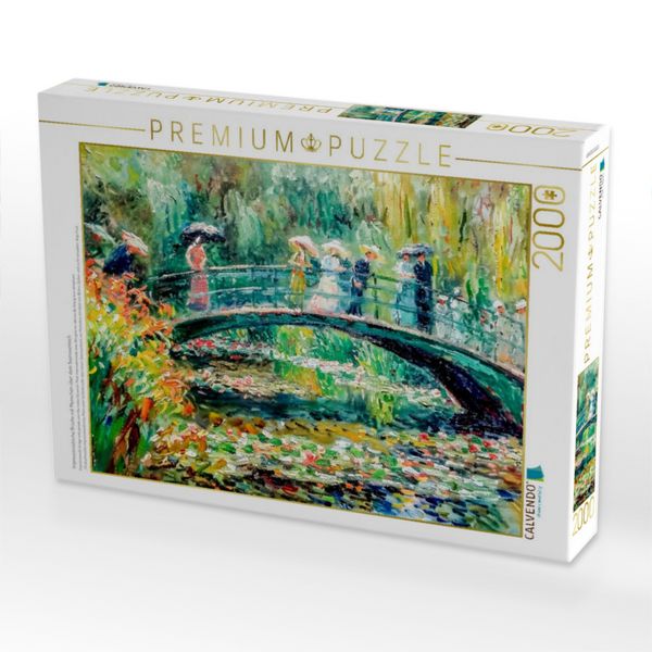 Produktbild: CALVENDO Puzzle Impressionistische Br&uuml;cke mit Menschen &uuml;ber dem Seerosenteich | 2000 Teile Lege-Gr&ouml;&szlig;e 90x67cm Foto-Puzzle f&uuml;r gl&uuml;ckliche Stunden