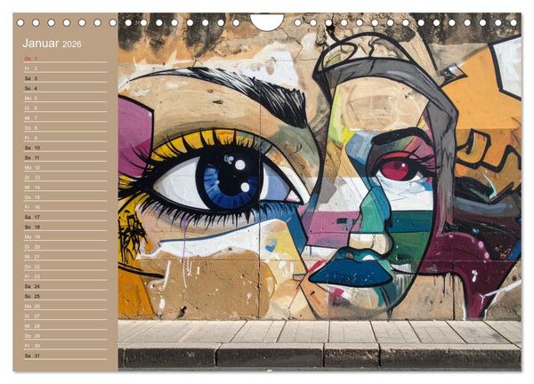 Produktbild: Graffiti im Blick &ndash; Das Jahr in Farben (Wandkalender 2026 DIN A4 quer), CALVENDO Monatskalender