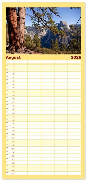 Produktbild: Familienplaner 2026 - USA - Der S&uuml;dwesten mit 5 Spalten (Wandkalender, 21 x 45 cm) CALVENDO