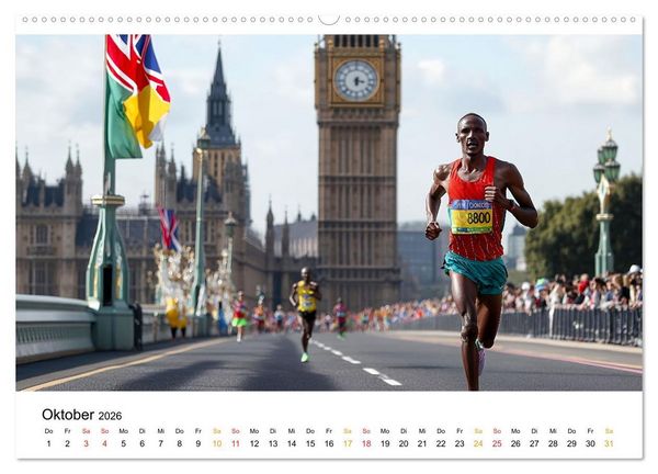 Produktbild: Marathon Power (Wandkalender 2026 DIN A2 quer), CALVENDO Monatskalender