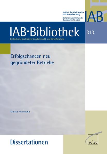 Produktbild: Erfolgschancen neu gegr&uuml;ndeter Betriebe