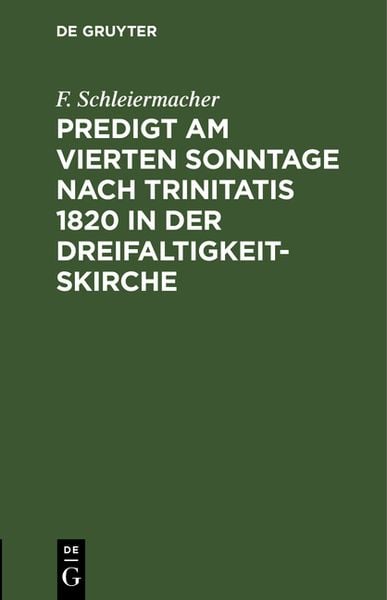 Produktbild: Predigt am vierten Sonntage nach Trinitatis 1820 in der Dreifaltigkeitskirche