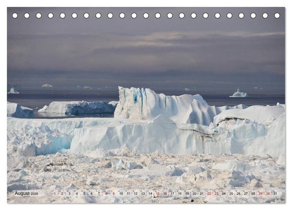 Produktbild: Gr&ouml;nland: Eisberge in der Disko Bucht (Tischkalender 2026 DIN A5 quer), CALVENDO Monatskalender
