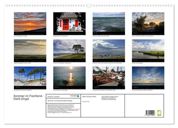 Produktbild: Sommer im Fischland-Dar&szlig;-Zingst (Wandkalender 2027 DIN A2 quer), CALVENDO Monatskalender