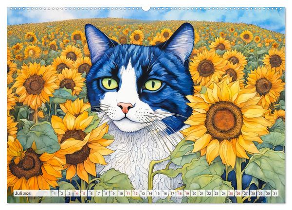 Produktbild: Katzenzauber - Katzenkalender mit stimmungsvollen Bildern (hochwertiger Premium Wandkalender 2026 DIN A2 quer), Kunstdruck in Hochglanz