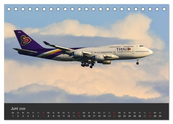Produktbild: Verkehrsflugzeuge (Tischkalender 2026 DIN A5 quer), CALVENDO Monatskalender