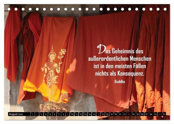 Produktbild: Spirituelles aus Asien - Weisheiten 2026 (Tischkalender 2026 DIN A5 quer), CALVENDO Monatskalender