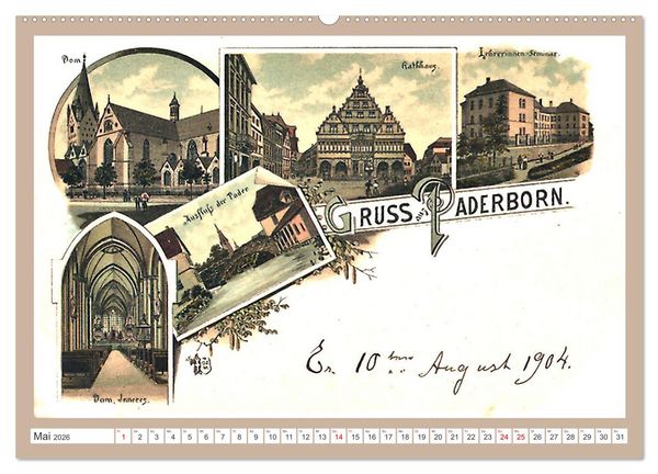 Produktbild: Gru&szlig; aus Paderborn (Wandkalender 2026 DIN A2 quer), CALVENDO Monatskalender