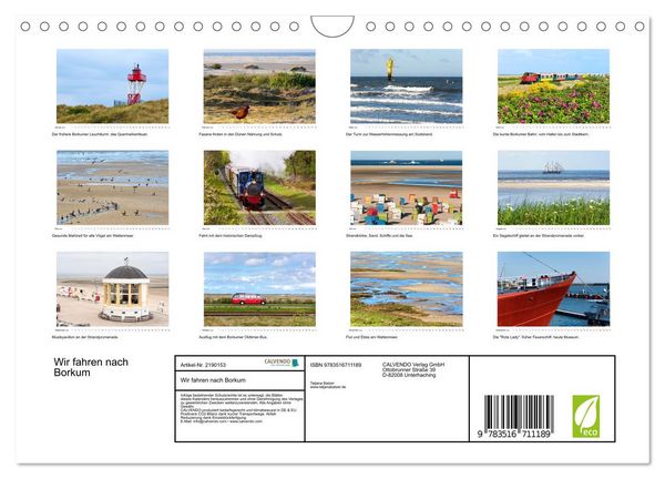 Produktbild: Wir fahren nach Borkum (Wandkalender 2026 DIN A4 quer), CALVENDO Monatskalender