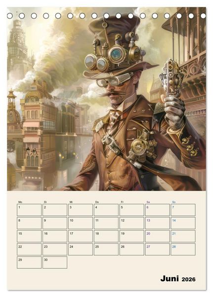 Produktbild: Steampunk - Mechanische Fantasiewelt (Tischkalender 2026 DIN A5 hoch), CALVENDO Monatskalender