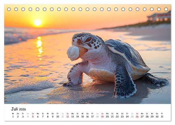 Produktbild: CHILL MAL - Entspannte Schildkr&ouml;ten beim Faulenzen (Tischkalender 2026 DIN A5 quer), CALVENDO Monatskalender