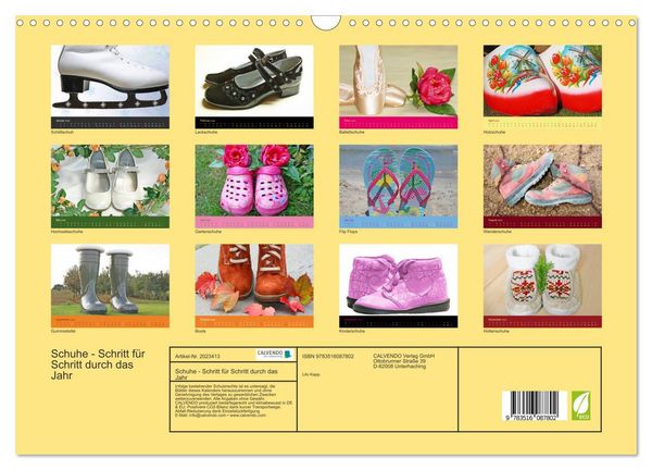 Produktbild: Schuhe - Schritt f&uuml;r Schritt durch das Jahr (Wandkalender 2026 DIN A3 quer), CALVENDO Monatskalender