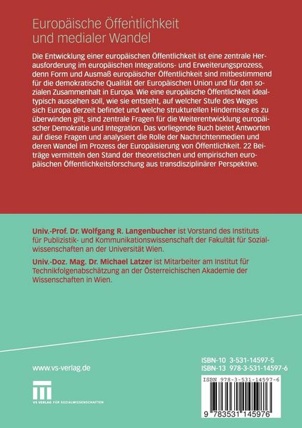 Produktbild: Europ&auml;ische &Ouml;ffentlichkeit und medialer Wandel