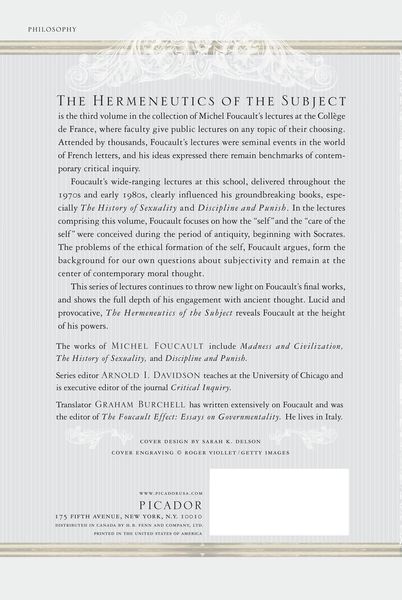Produktbild: Hermeneutics of the Subject