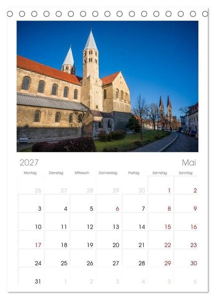 Produktbild: Tischplaner 2027 - Halberstadt Altstadtarchitektur unweit des Harzes (A5 Tischkalender zum Aufstellen) CALVENDO