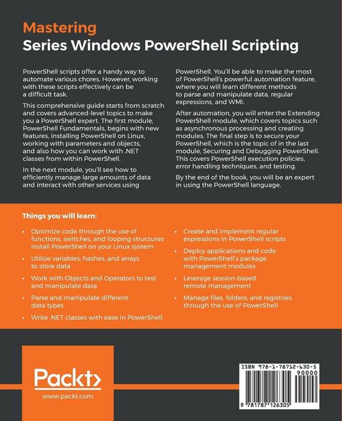 Produktbild: Mastering Windows PowerShell Scripting - Second Edition