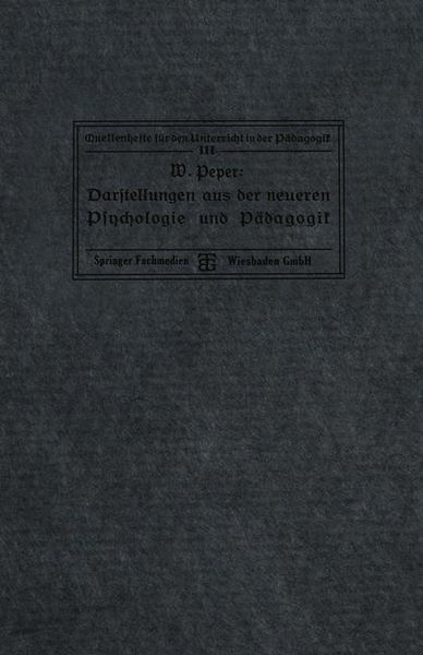 Produktbild: Darstellungen aus der neueren Psychologie und P&auml;dagogik