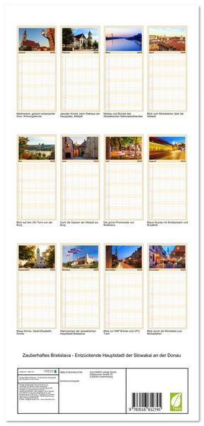 Produktbild: Familienplaner 2026 - Zauberhaftes Bratislava - Entz&uuml;ckende Hauptstadt der Slowakai an der Donau mit 5 Spalten (Wandkalender, 21 x 45 cm) CALVENDO