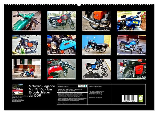 Produktbild: Motorrad-Legende MZ TS 150 - Ein Exportschlager der DDR (hochwertiger Premium Wandkalender 2026 DIN A2 quer), Kunstdruck in Hochglanz