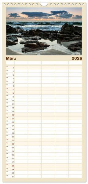 Produktbild: Familienplaner 2026 - Bretagne - Bilder einer K&uuml;stenlandschaft mit 5 Spalten (Wandkalender, 21 x 45 cm) CALVENDO