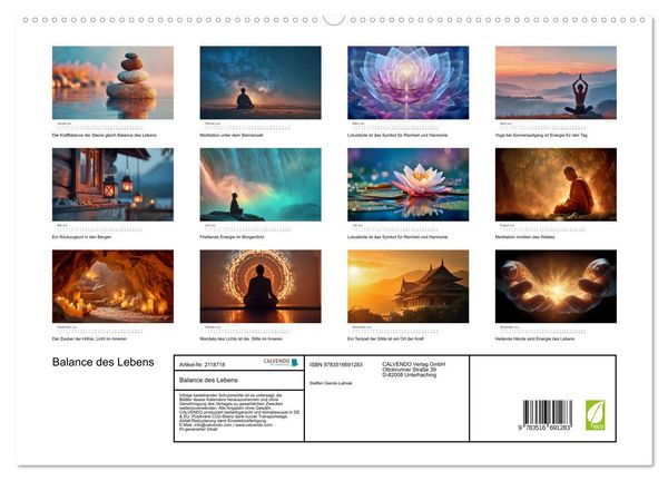 Produktbild: Balance des Lebens (hochwertiger Premium Wandkalender 2026 DIN A2 quer), Kunstdruck in Hochglanz
