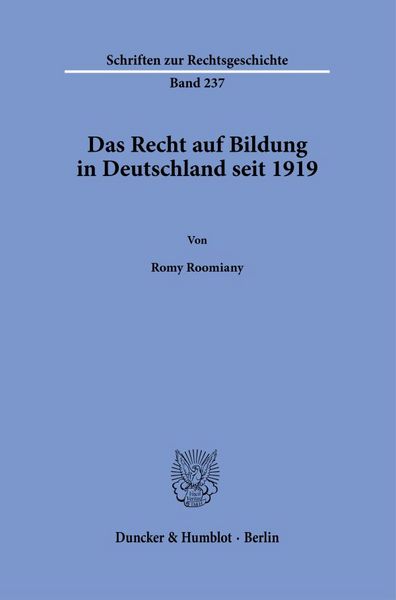Produktbild: Das Recht auf Bildung in Deutschland seit 1919