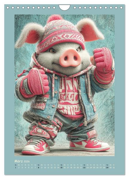 Produktbild: Street Hogz. Charakterschweine mit Haltung (Wandkalender 2026 DIN A4 hoch), CALVENDO Monatskalender