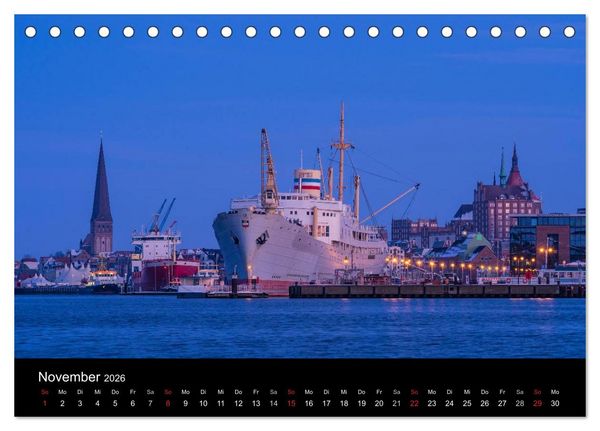Produktbild: Unterwegs in der Hansestadt Rostock (Tischkalender 2026 DIN A5 quer), CALVENDO Monatskalender